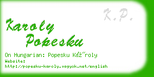 karoly popesku business card